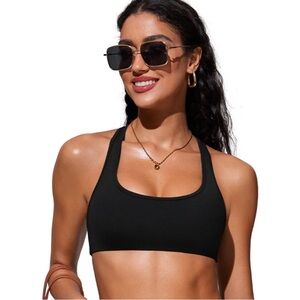 CRZ YOGA Sleek Black Bikini Top